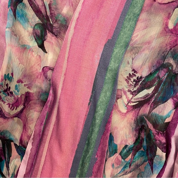 Soft Surroundings Kimono Women XS Colorful Long Sleeve Open Front Layered Rayon - Picture 10 of 10